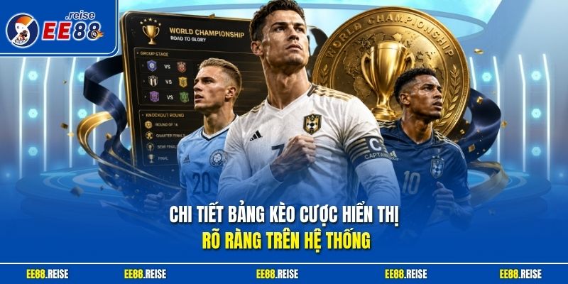 Chi tiết bảng kèo cược hiển thị rõ ràng trên hệ thống